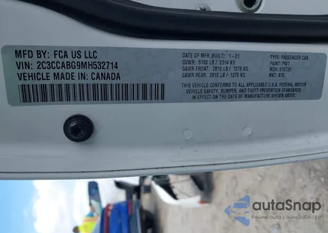 2021 Chrysler 300 300S from USA, damaged, VIN 2C3CCABG9MH532714